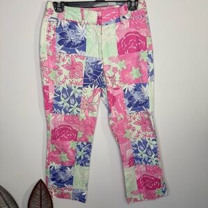 C15 Lilly Pulitzer Pants Womens‎ Pink Purple Floral Stretch Capri
